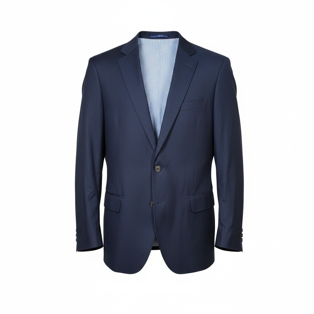 Stafford Blazer Sports Coat Navy Cotton Classic Fit Signature 44L Nautical Prep